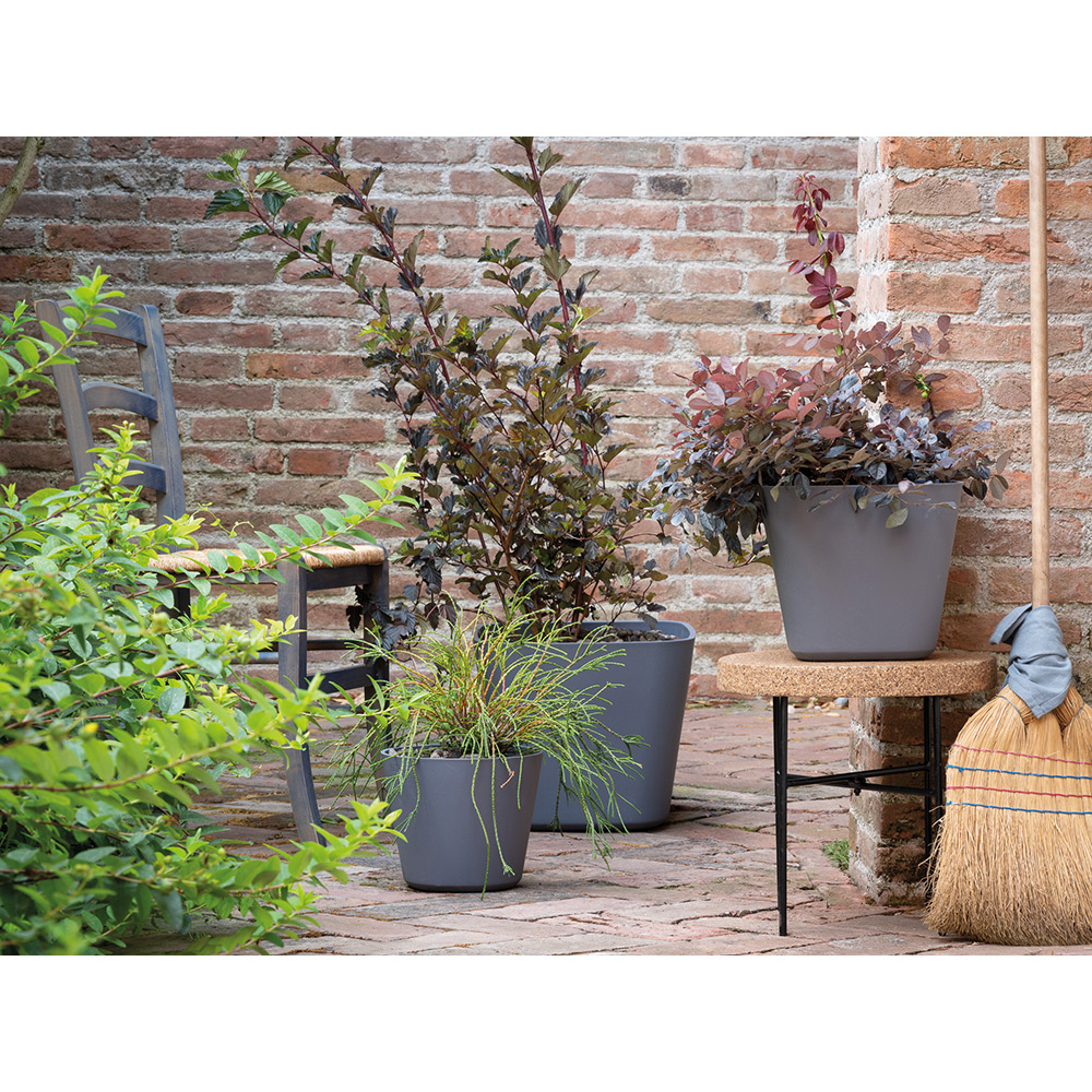 Ghiveci plante DEROMA Quadro, 27.8 x 27.8 x 23.7 cm, plastic, gri inchis