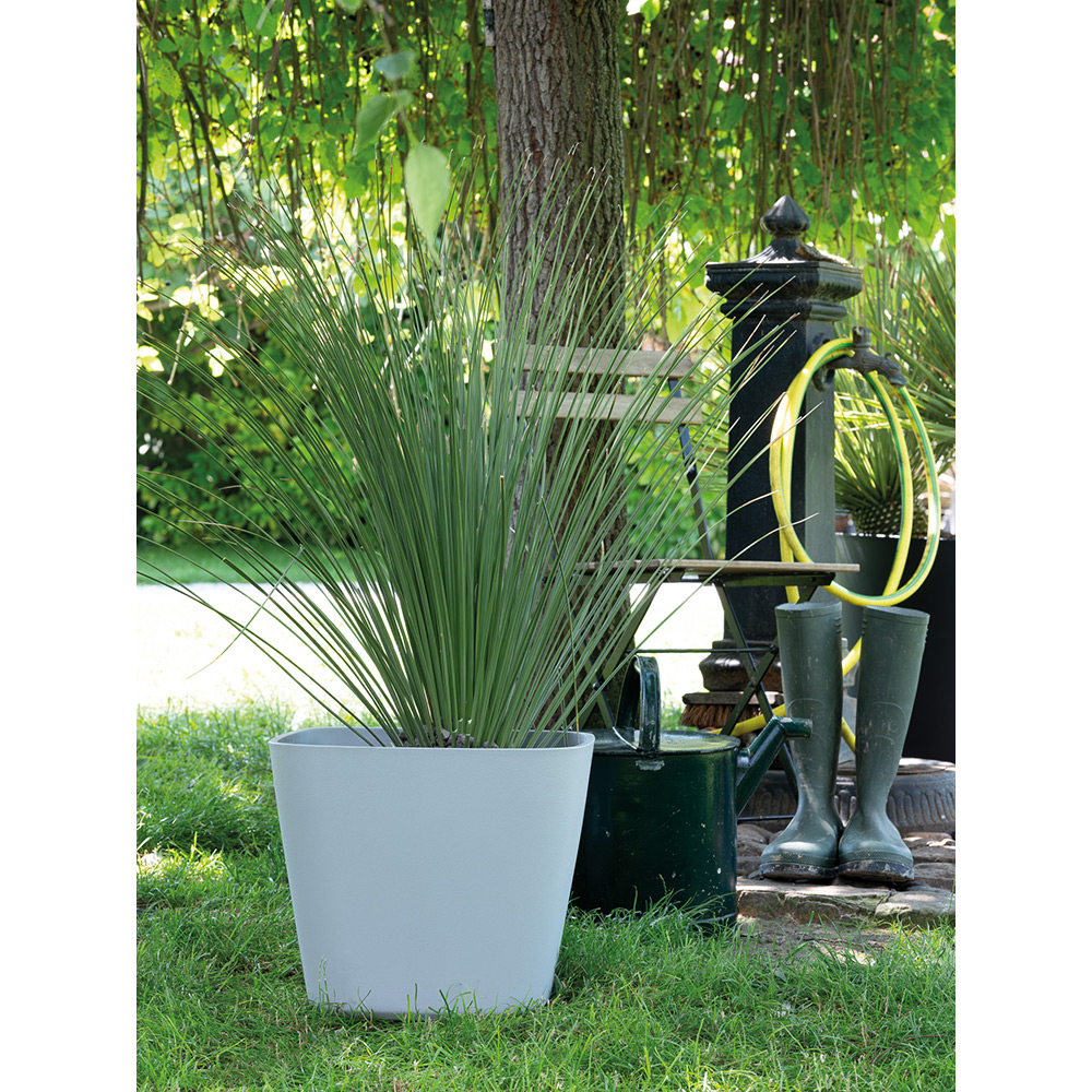 Ghiveci plante DEROMA Quadro, 27.8 x 27.8 x 23.7 cm, plastic, gri deschis