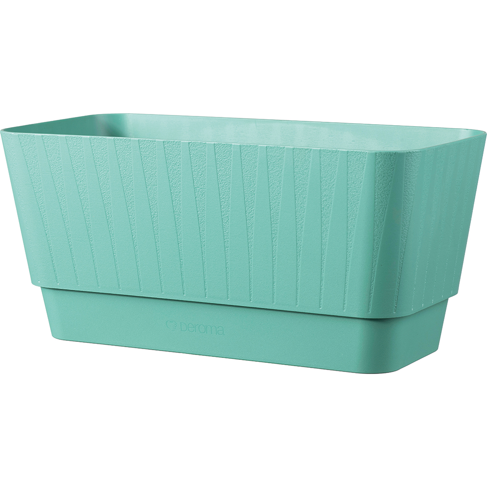 Jardiniera DEROMA Plisse, 30 x 14.7 x 14 cm, verde satin