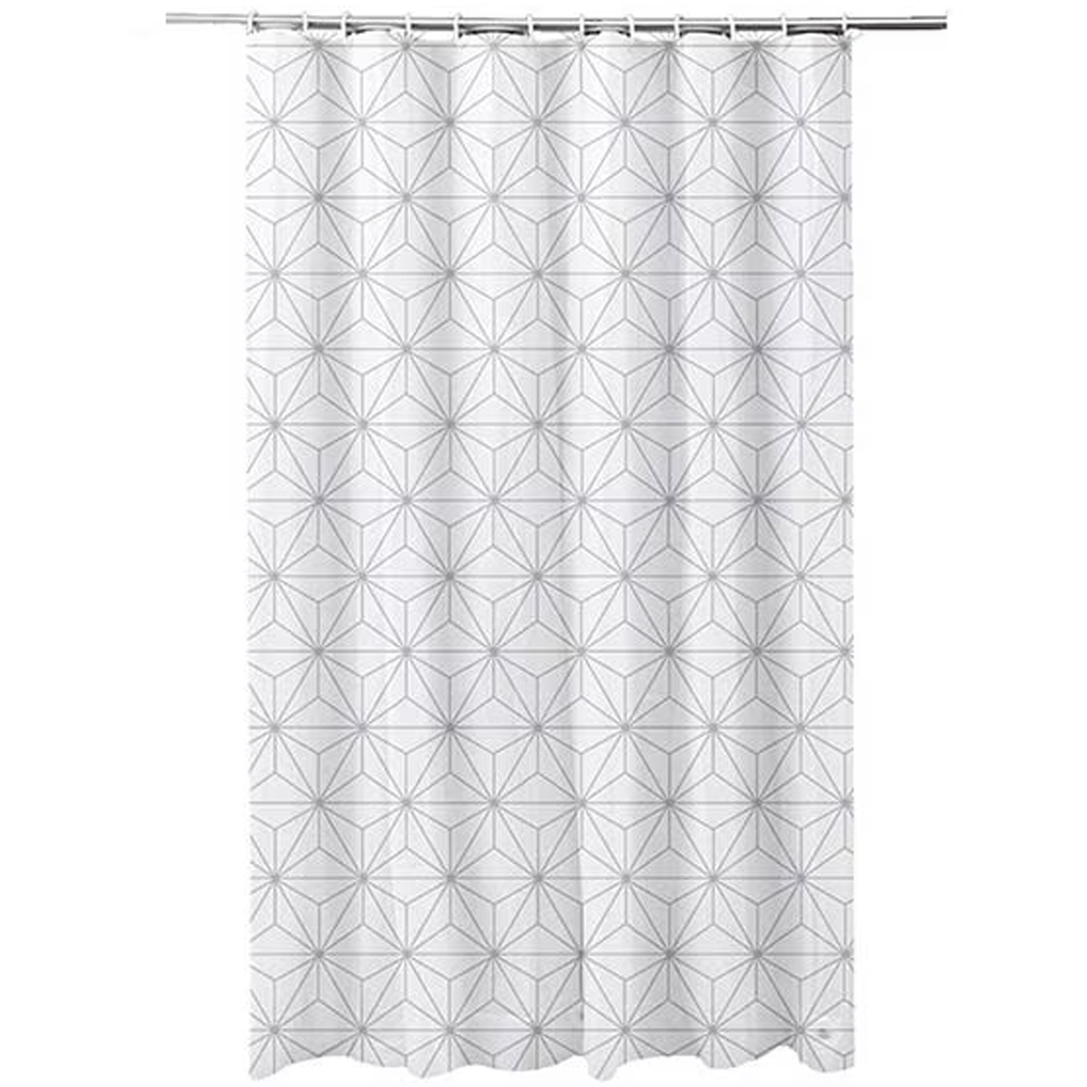 Perdea dus FRANDIS 195550, poliester, 180 x 200 cm, model Rosace, alb
