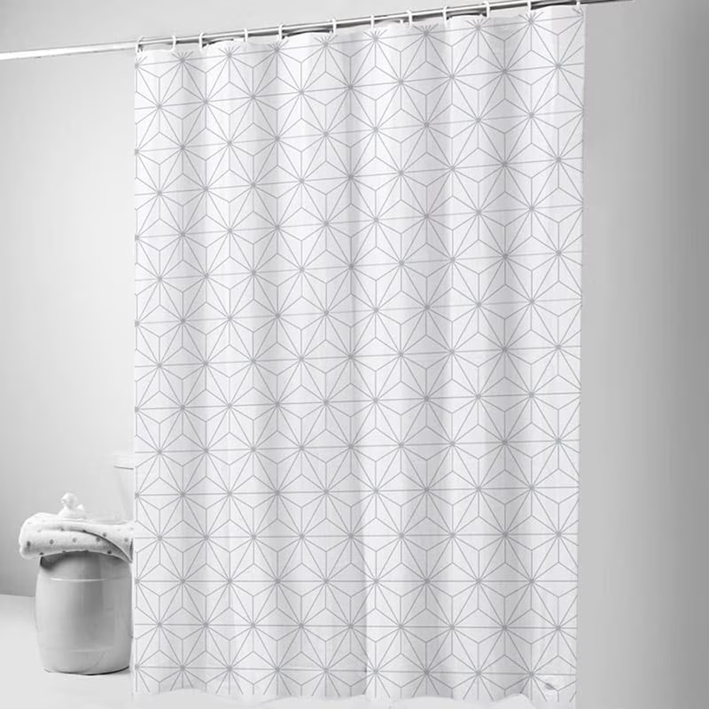 Perdea dus FRANDIS 195550, poliester, 180 x 200 cm, model Rosace, alb