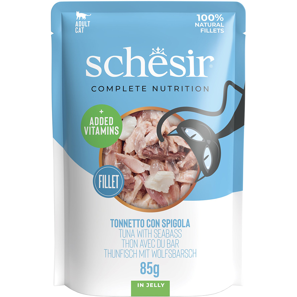 Hrana umeda pentru pisici SCHESIR, Adult, Peste in aspic, 85 g