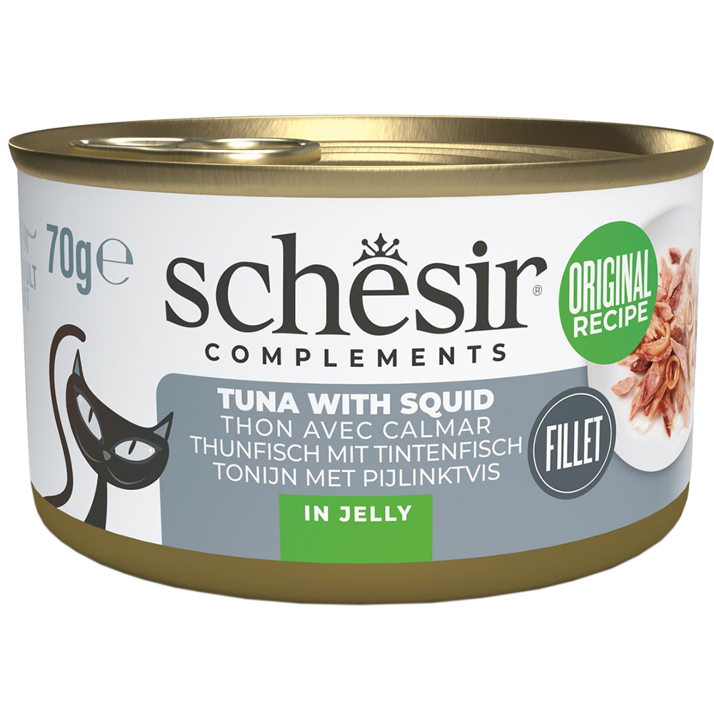 Hrana umeda pentru pisici SCHESIR, Adult, Ton si Fructe de mare in aspic, 70 g