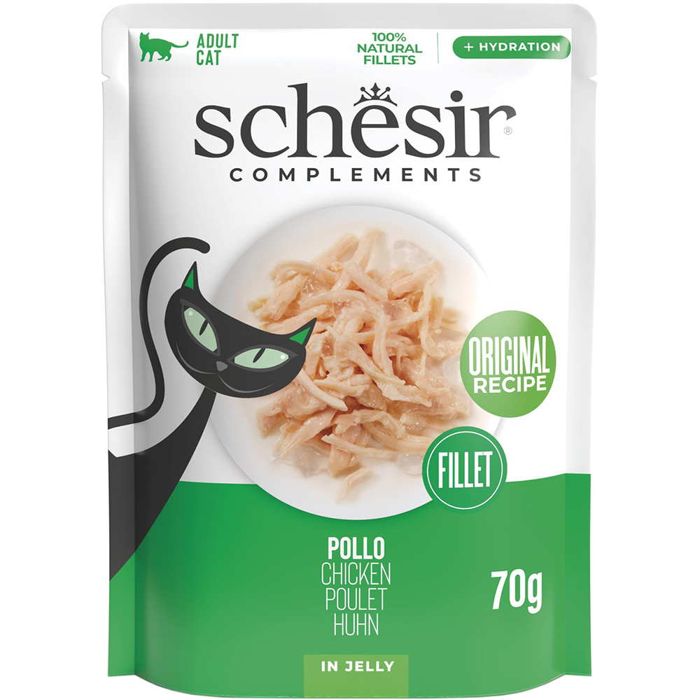 Hrana umeda pentru pisici SCHESIR, Adult, Pui in aspic, 70 g