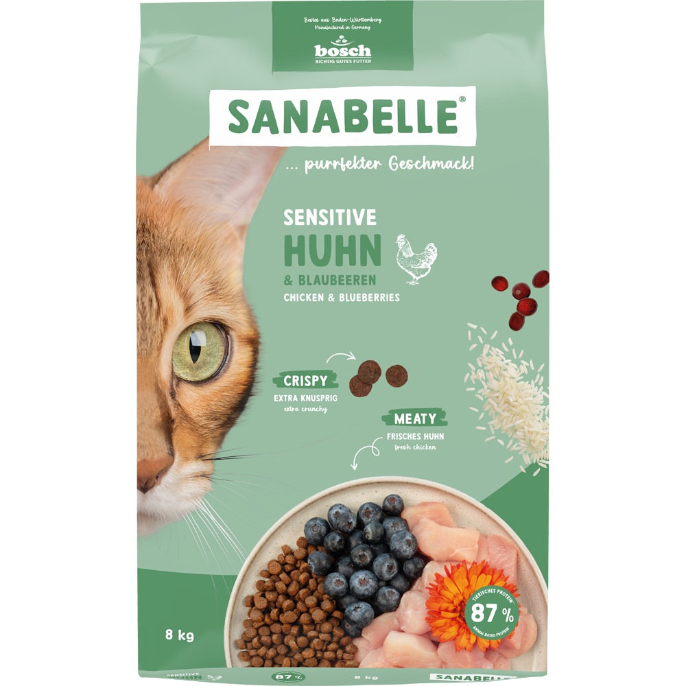 Hrana uscata pentru pisici SANABELLE Sensitive, Adult, Pui, 8 kg
