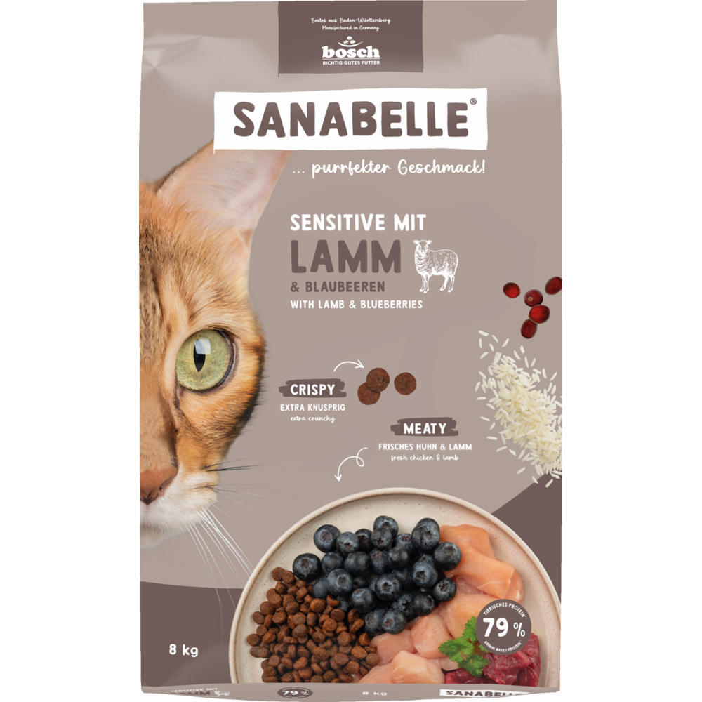 Hrana uscata pentru pisici SANABELLE Sensitive, Adult, Miel, 8 kg