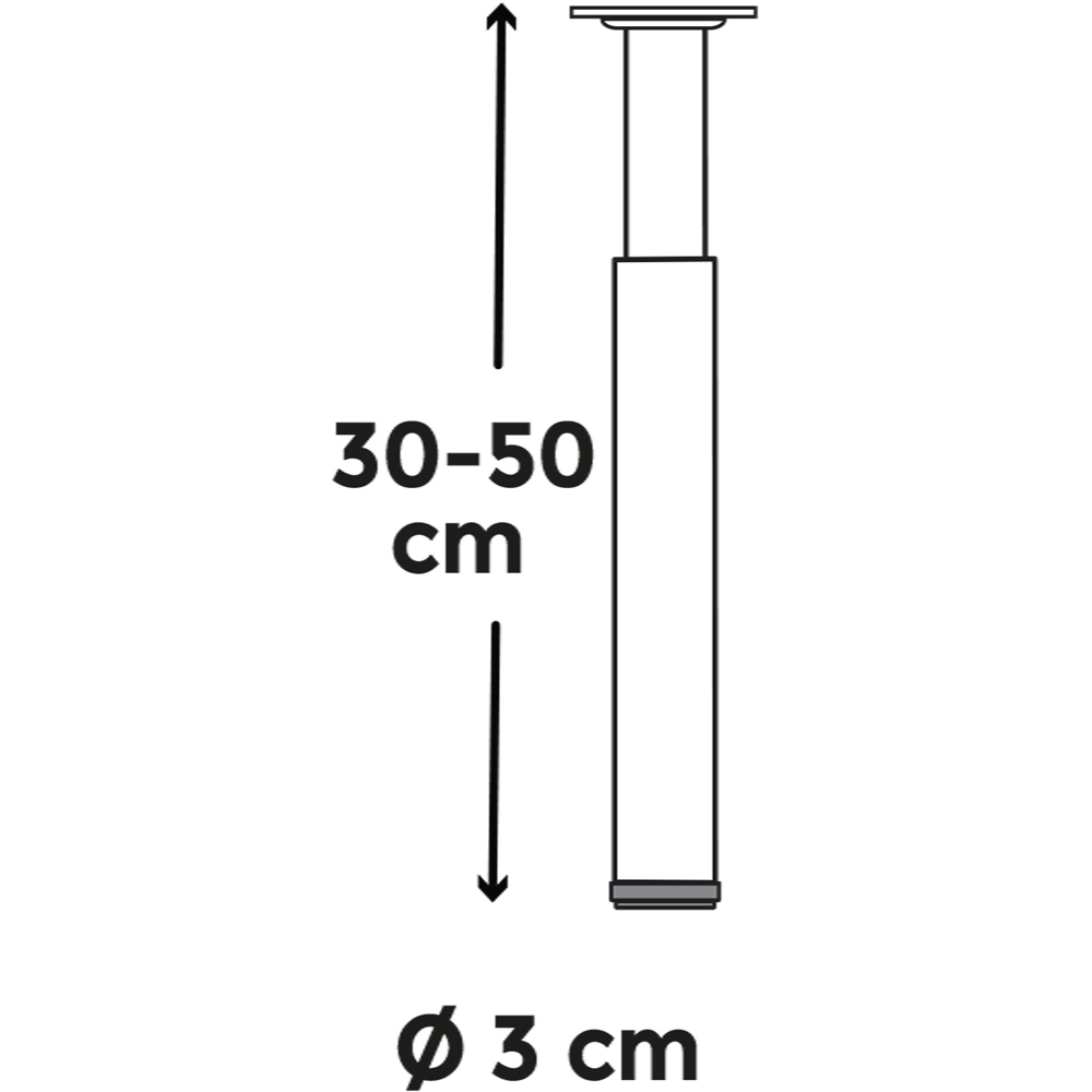 Picior mobila 401E, otel, 30 cm, alb