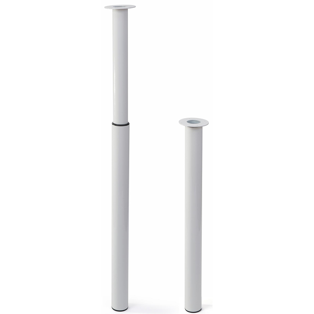 Picior mobila 401E, otel, 71 cm, alb