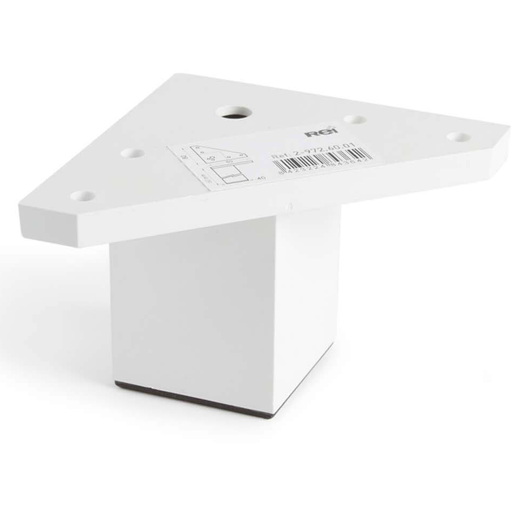 Picior mobila 972, ABS, 6 cm, alb