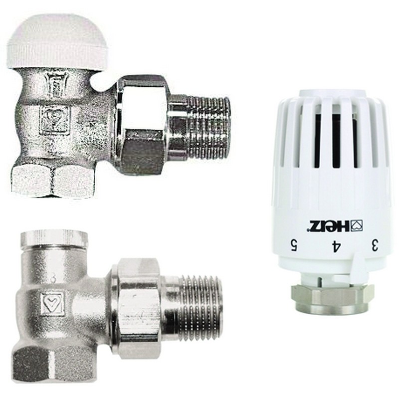 Set robinet termostat tur-retur Herz V772403, 1/2"