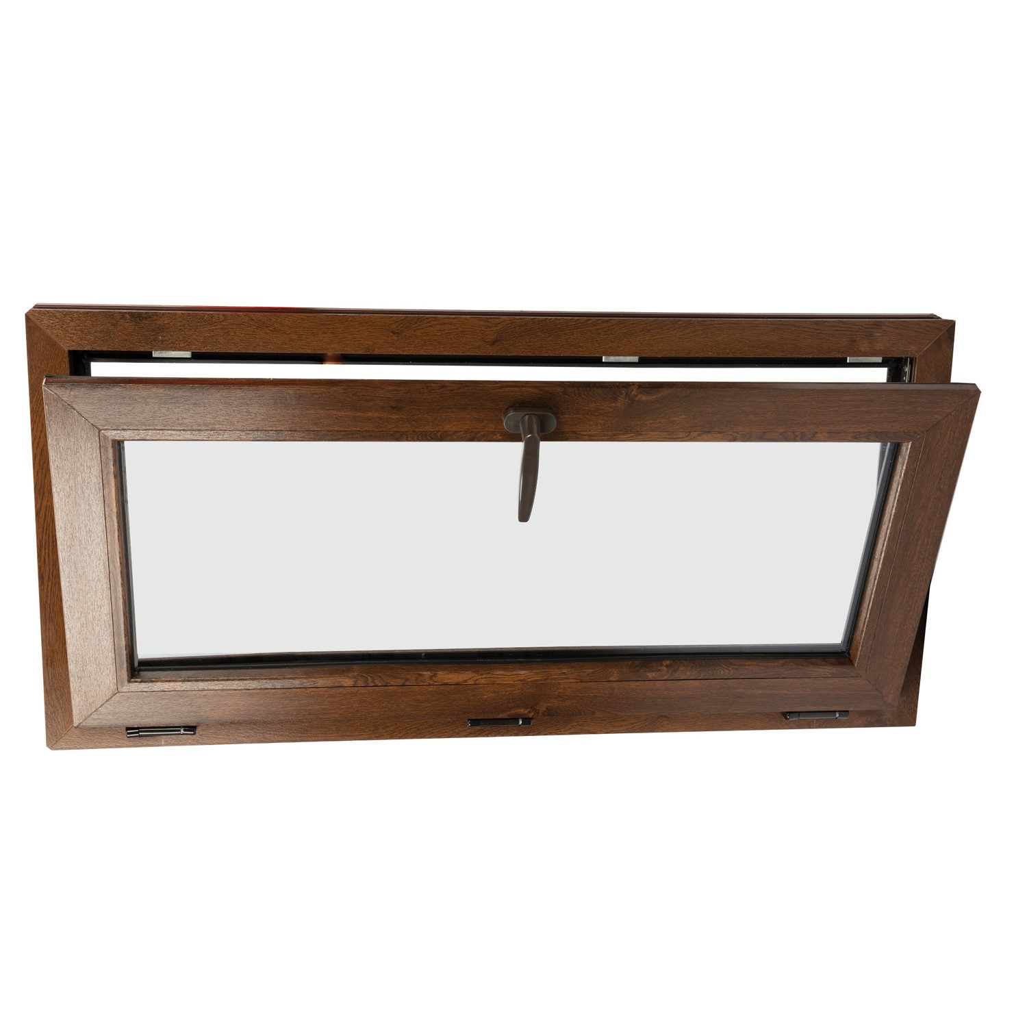 Fereastra termopan FENSTERWELT, PVC, 6 camere, 116 x 56 cm, deschidere oscilanta in jos, nuc