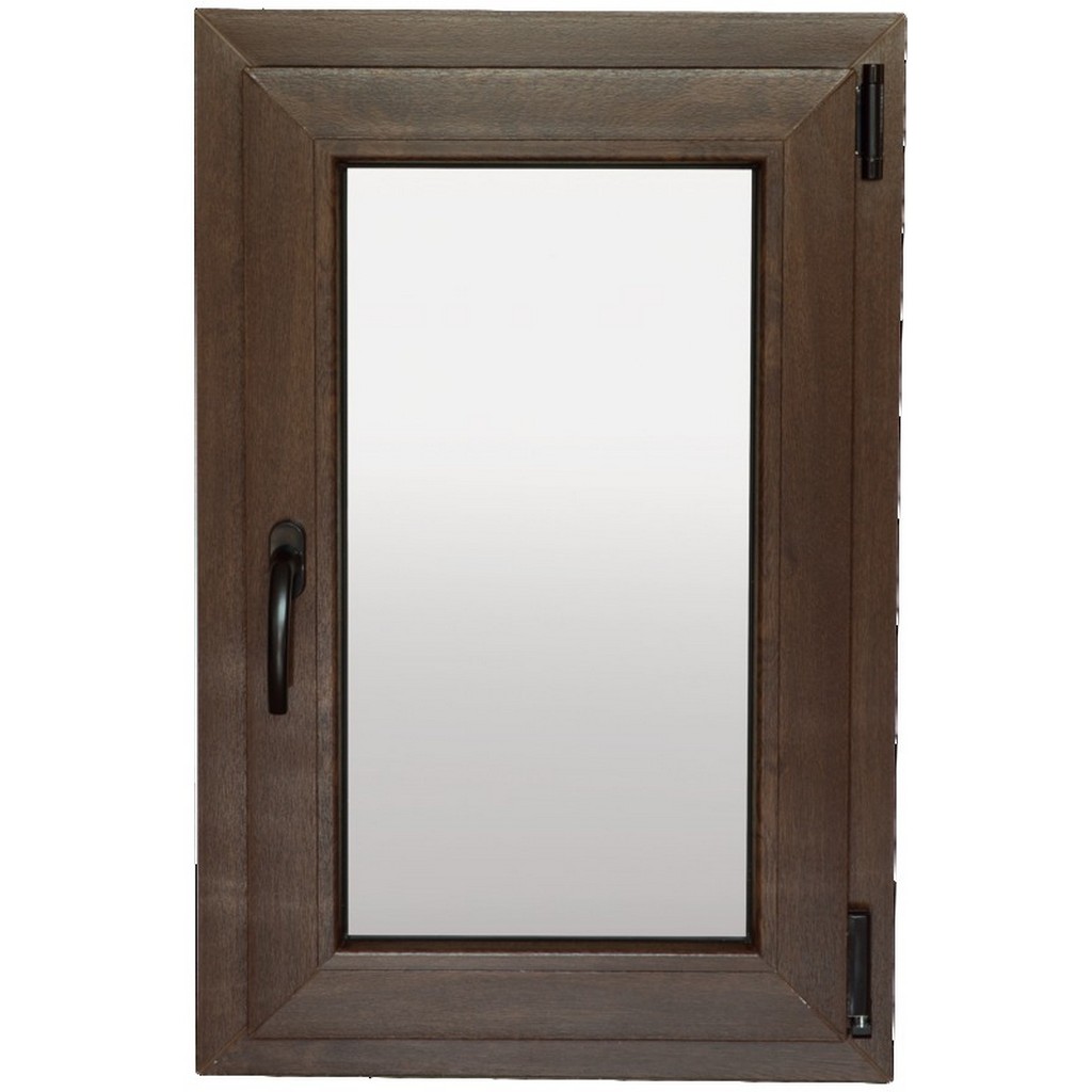 Fereastra termopan FENSTERWELT, PVC, 6 camere, 56 x 86 cm, deschidere oscilobatanta dreapta, nuc