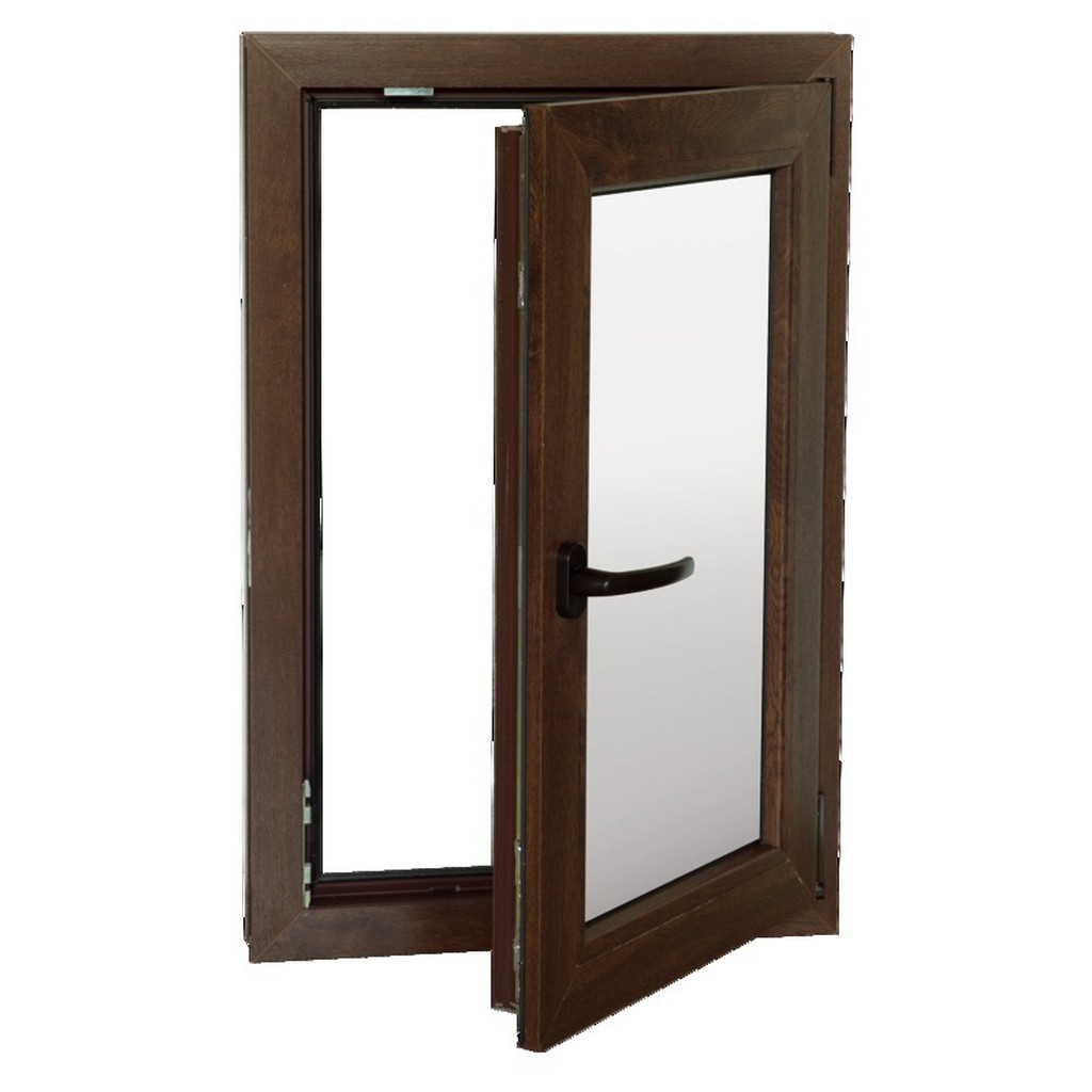 Fereastra termopan FENSTERWELT, PVC, 6 camere, 56 x 86 cm, deschidere oscilobatanta dreapta, nuc