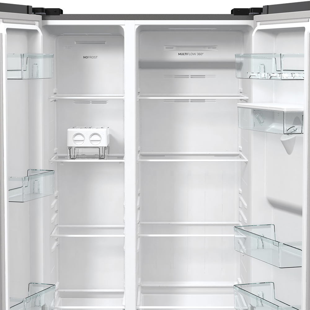Side by Side GORENJE NRR9185EAXLWD, No Frost Plus, 547 l, H 178.6 cm, Clasa E, Dozator apa, inox