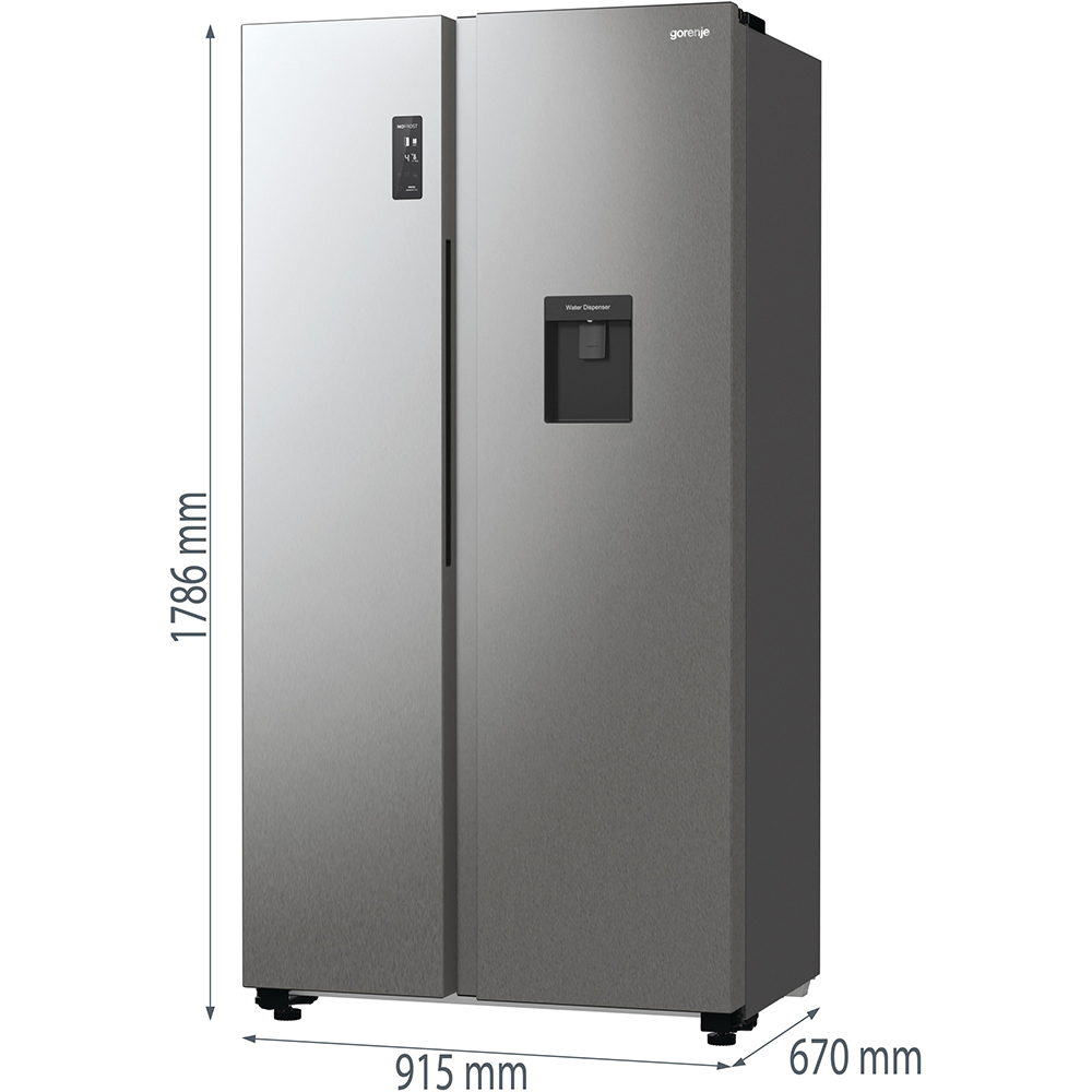 Side by Side GORENJE NRR9185EAXLWD, No Frost Plus, 547 l, H 178.6 cm, Clasa E, Dozator apa, inox
