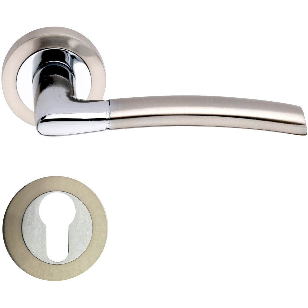 Maner usa cu rozeta VEROFER Rio, aluminiu, 115 mm, argintiu