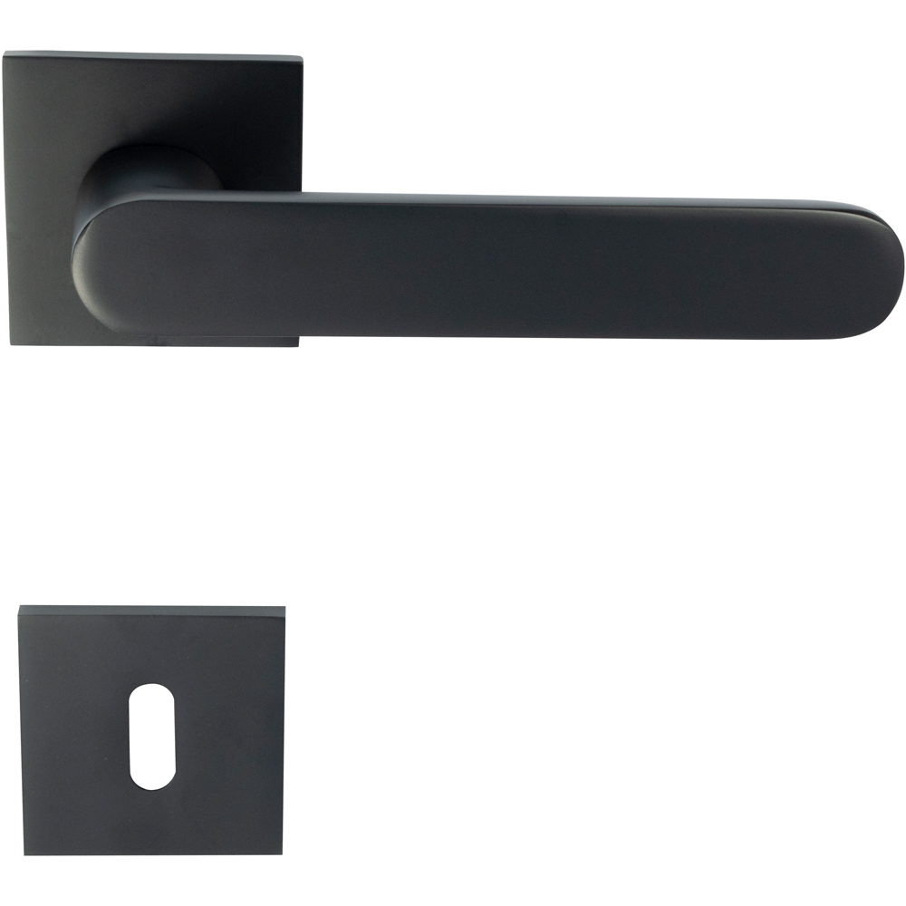 Maner usa cu rozeta VEROFER Iris, aluminiu, 120 mm, negru mat