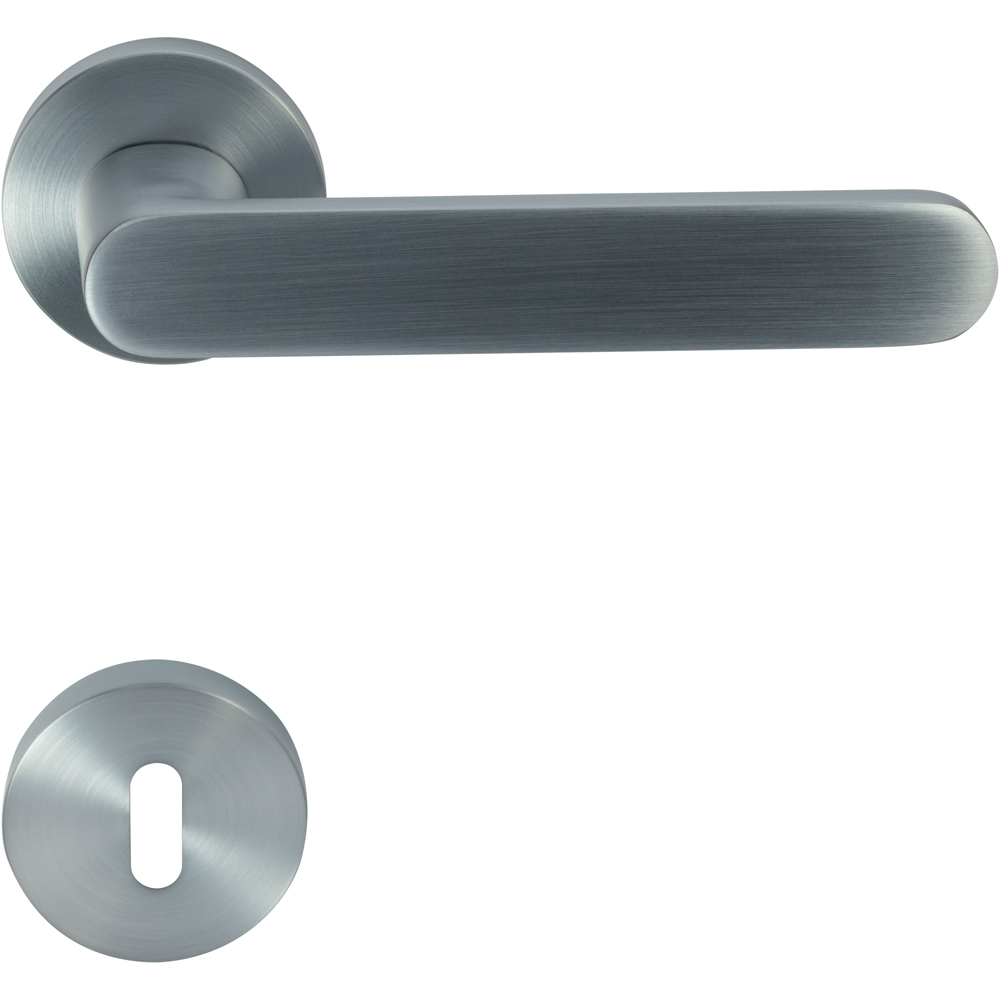 Maner usa cu rozeta VEROFER Iris, aluminiu, 120 mm, gri mat