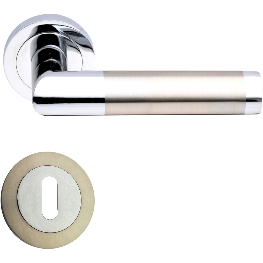 Maner usa cu rozeta VEROFER Sofia, aluminiu, 115 mm, argintiu