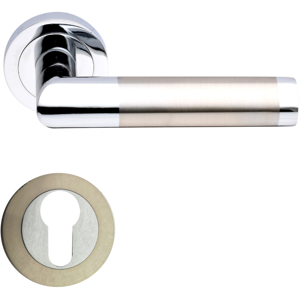Maner usa cu rozeta VEROFER Sofia, aluminiu, 115 mm, argintiu