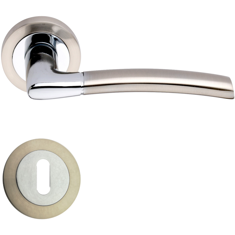 Maner usa cu rozeta VEROFER Rio, aluminiu, 115 mm, argintiu