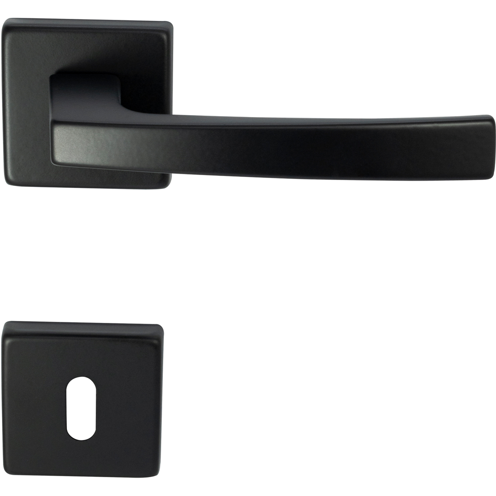 Maner usa cu rozeta VEROFER Portofino, zamac, 120 mm, negru mat