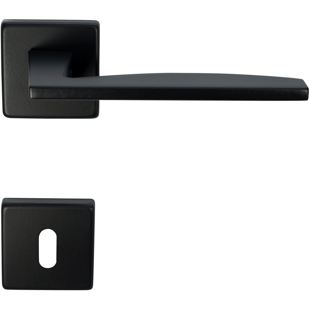 Maner usa cu rozeta VEROFER Expo, zamac, 120 mm, negru mat