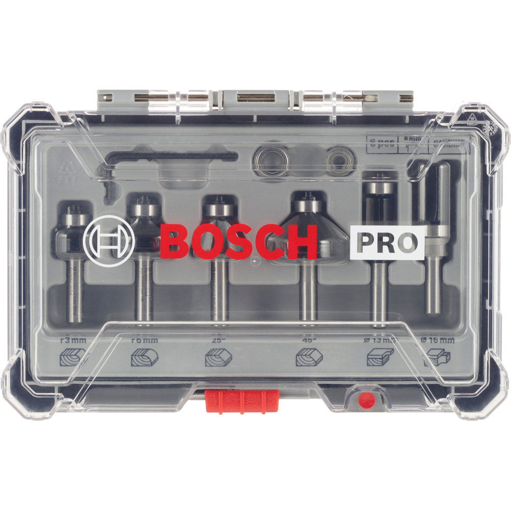 Set 6 freze BOSCH PROFESSIONAL, 8 mm