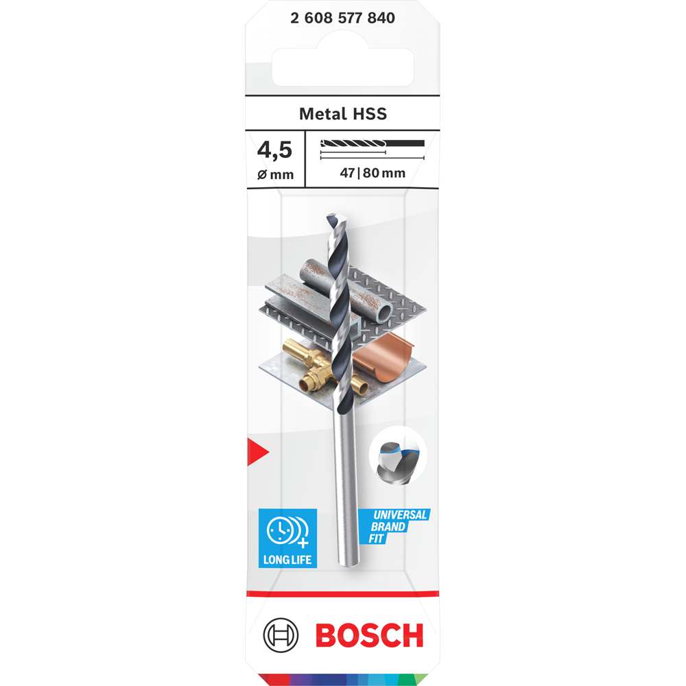 Burghiu metal BOSCH, HSS pointteq 4, 5 mm, CYL