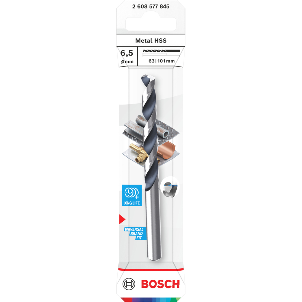 Burghiu metal BOSCH, HSS pointteq 6, 5 mm, CYL