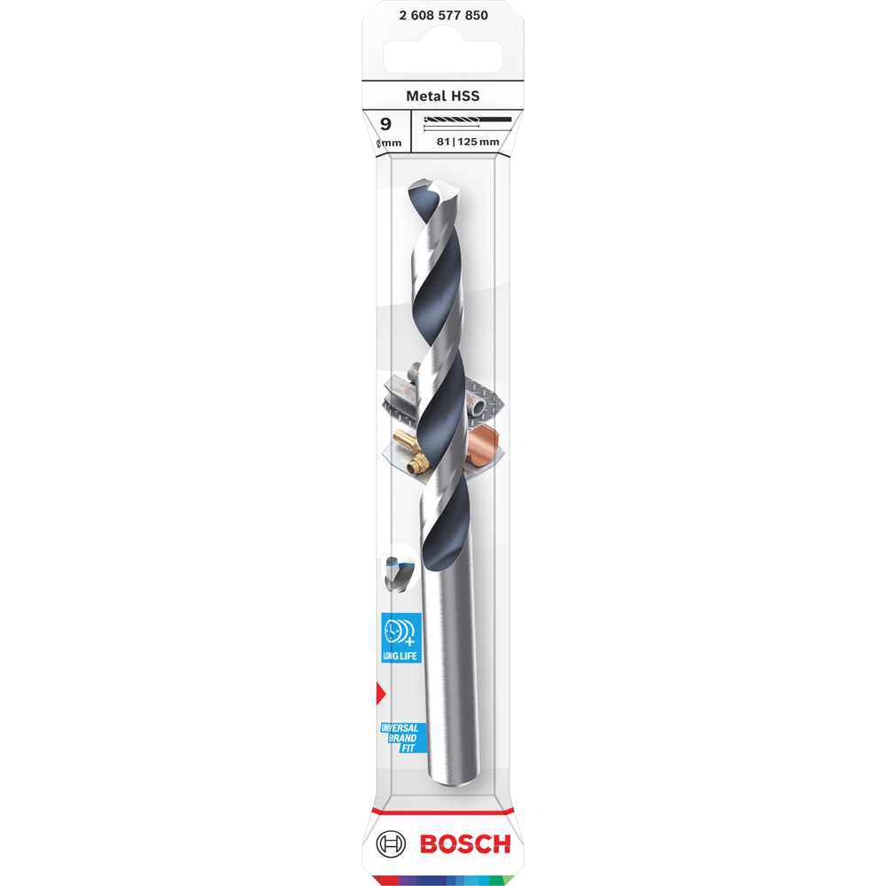 Burghiu metal BOSCH, HSS pointteq, 9 mm, CYL