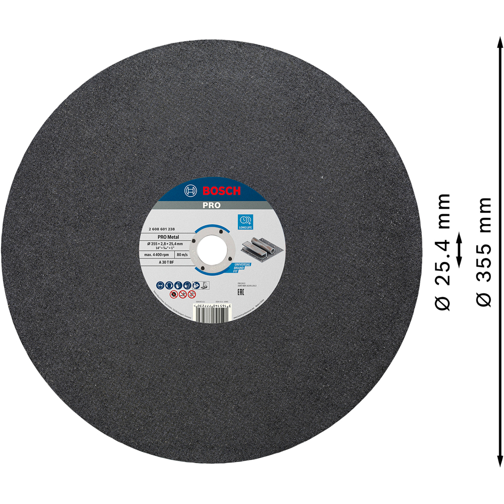 Disc taiere BOSCH PRO, metal, 355 x 2, 8 x 25, 4 mm