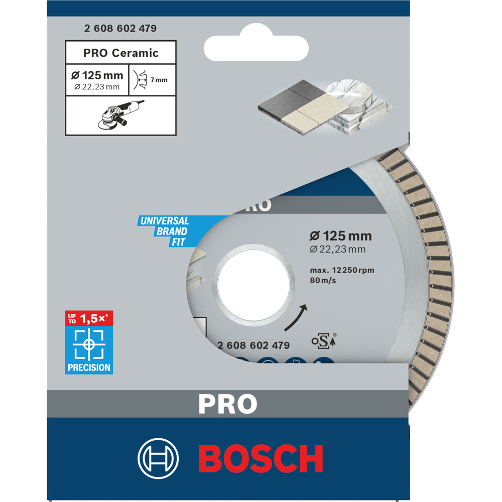 Disc diamantat BOSCH PRO, ceramic, 125 x 22, 23 mm