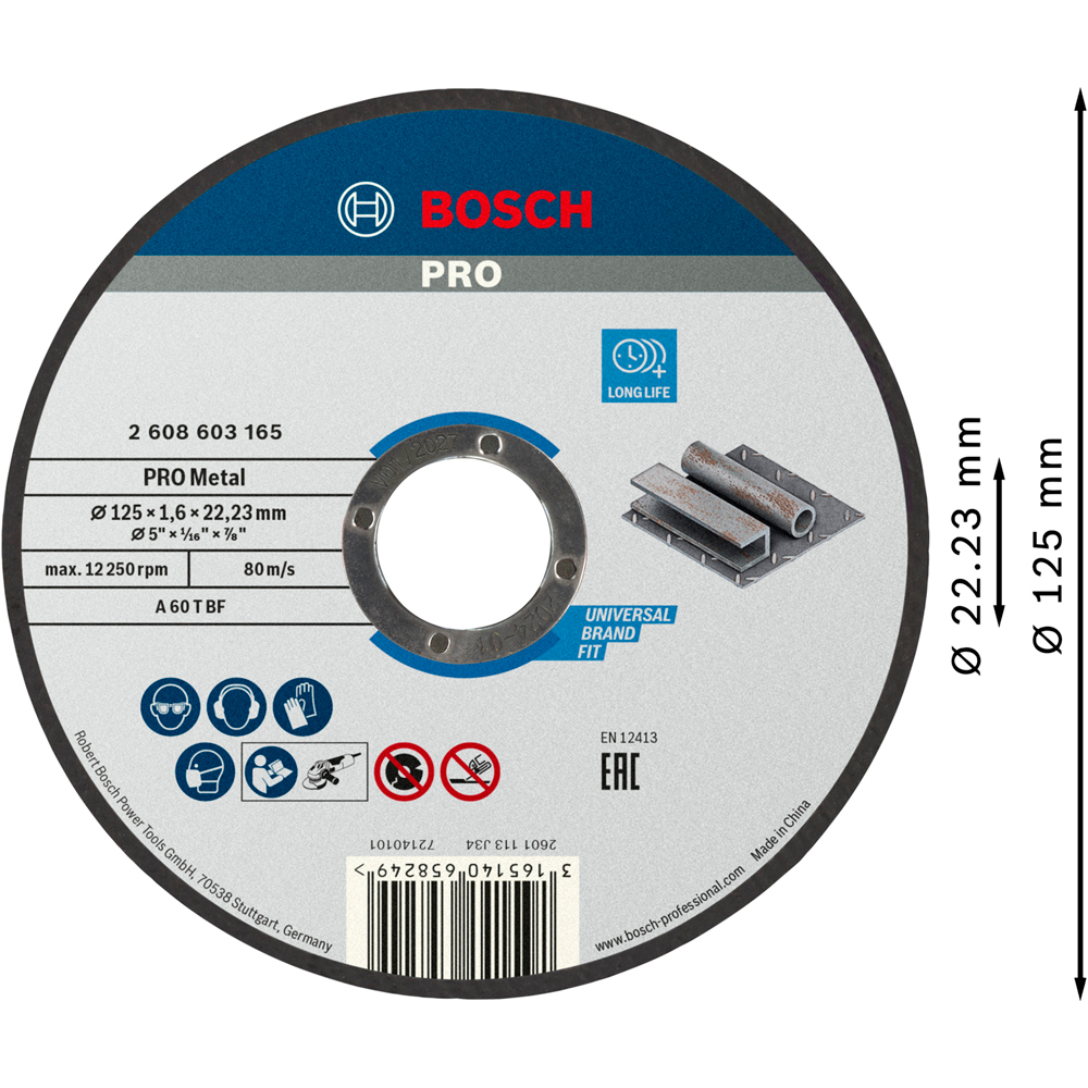 Disc taiere BOSCH PRO, metal, 125 x 1, 6 x 22, 23