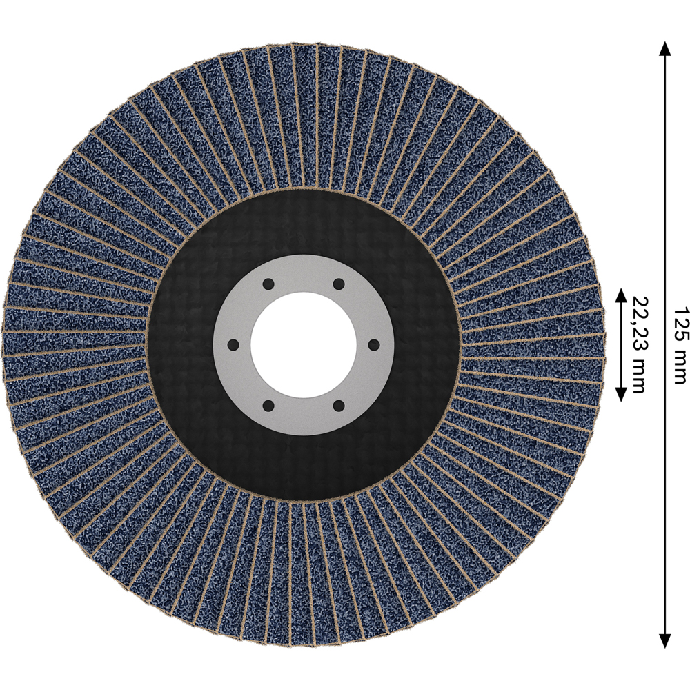 Disc lamelar BOSCH, X451, multi, 125 x 22.2 mm, P80