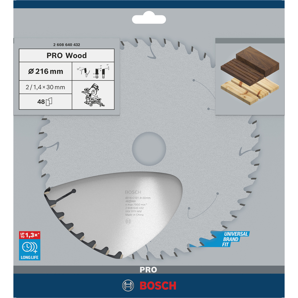 Panza circular BOSCH PRO, wood, 216 x 30 x 2 mm, T48