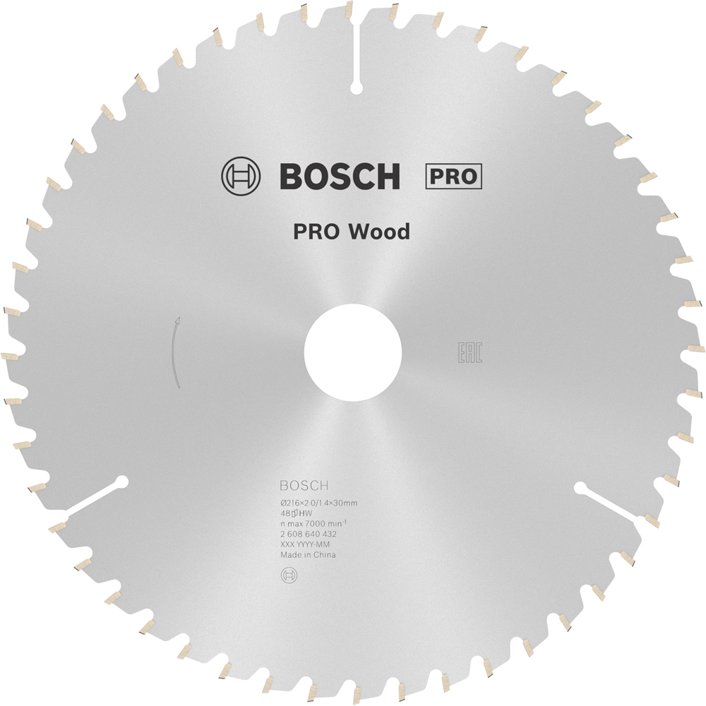 Panza circular BOSCH PRO, wood, 216 x 30 x 2 mm, T48