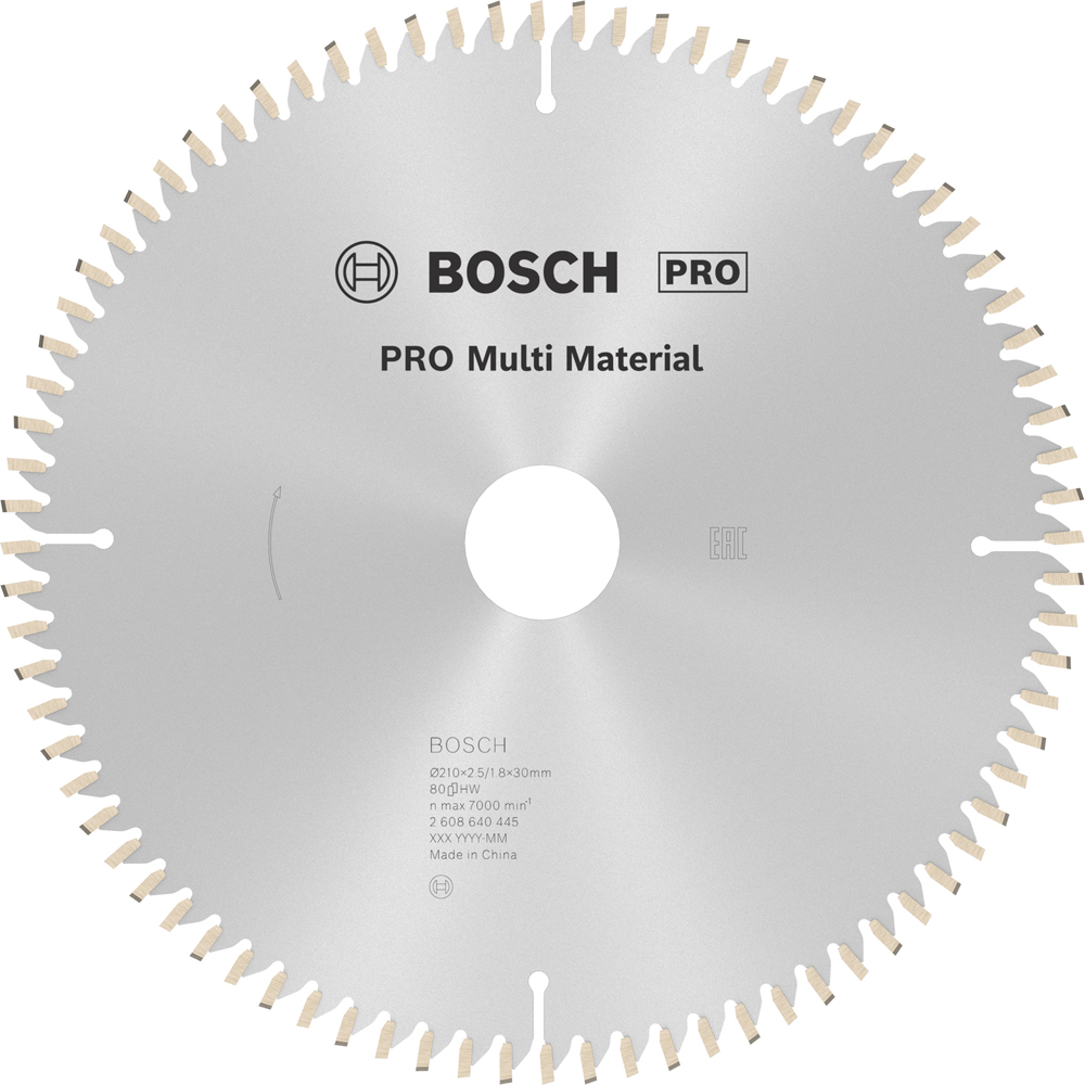Panza circular BOSCH PRO, multimat, 210 x 30 x 2.5 mm, T80