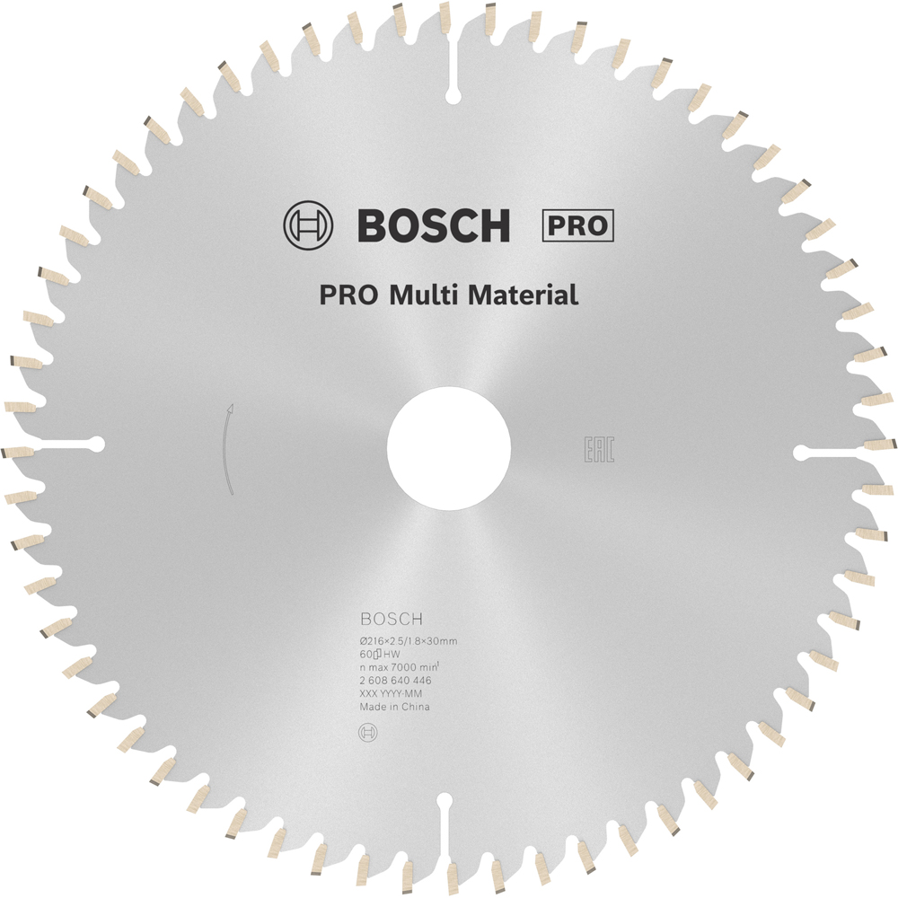 Panza circular BOSCH PRO, multimat, 216 x 30 x 2.5 mm, T60