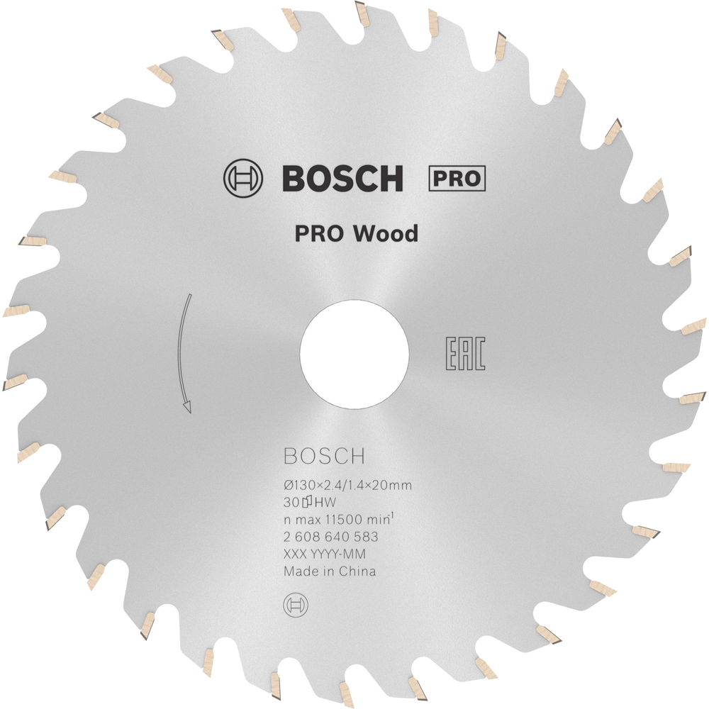 Panza circular BOSCH PRO, wood, 130 x 20, T30