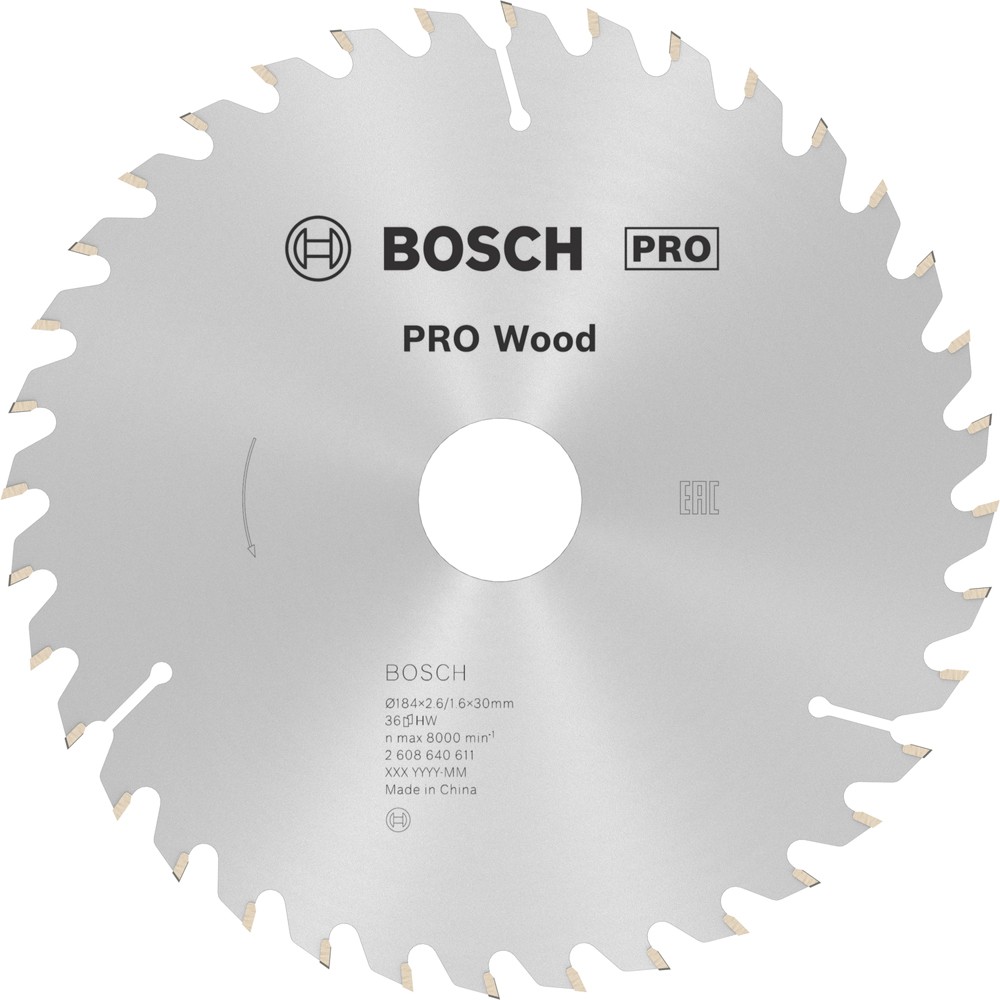 Panza circular BOSCH PRO, wood, 184 x 30, T36