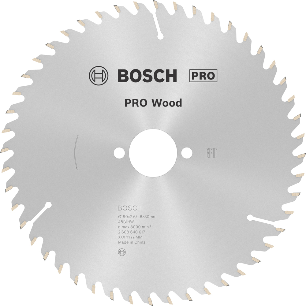 Panza circular Lemn BOSCH PROFESSIONAL, WOOD 190x30x2.6mm T48
