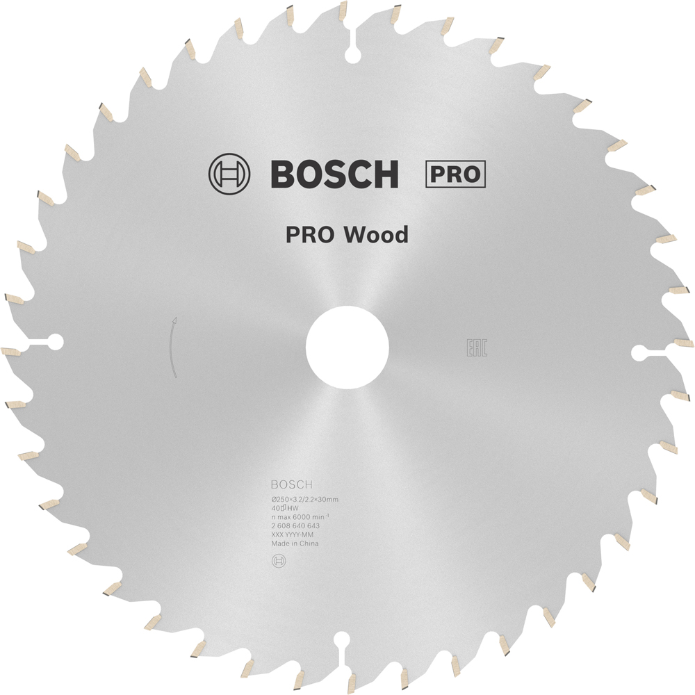 Panza circular BOSCH PRO, wood, 250 x 30, T40