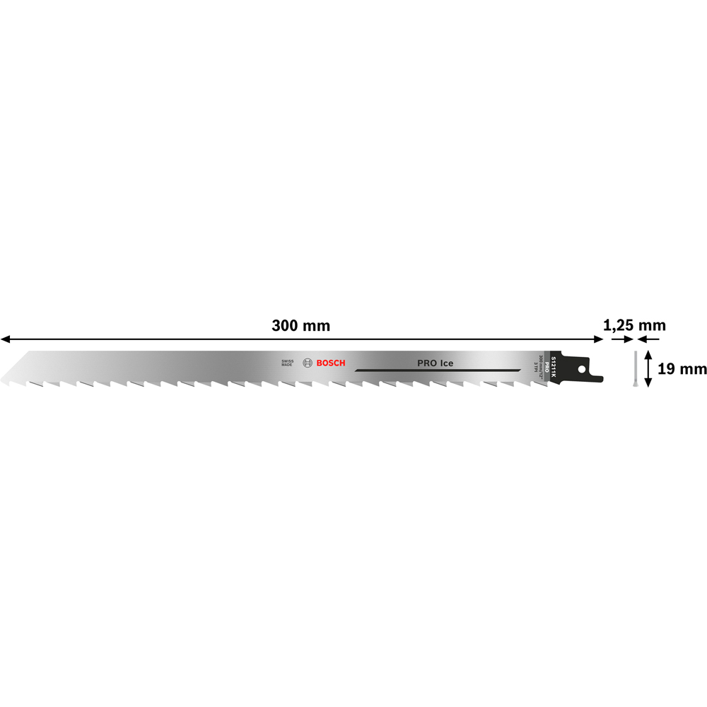 Panza ferastrau sabie BOSCH PRO, ice, 300 x 19 x 1.25mm