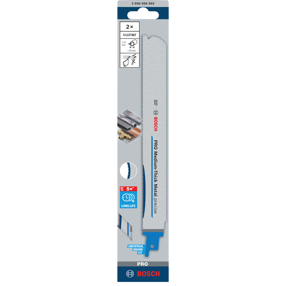 Panze fierastrau sabie BOSCH PRO, bimetal, 225mm, 2buc