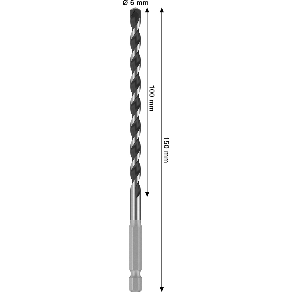 Burghiu BOSCH PRO, HEX-5, zidarie, 6 x 100 x 150 mm