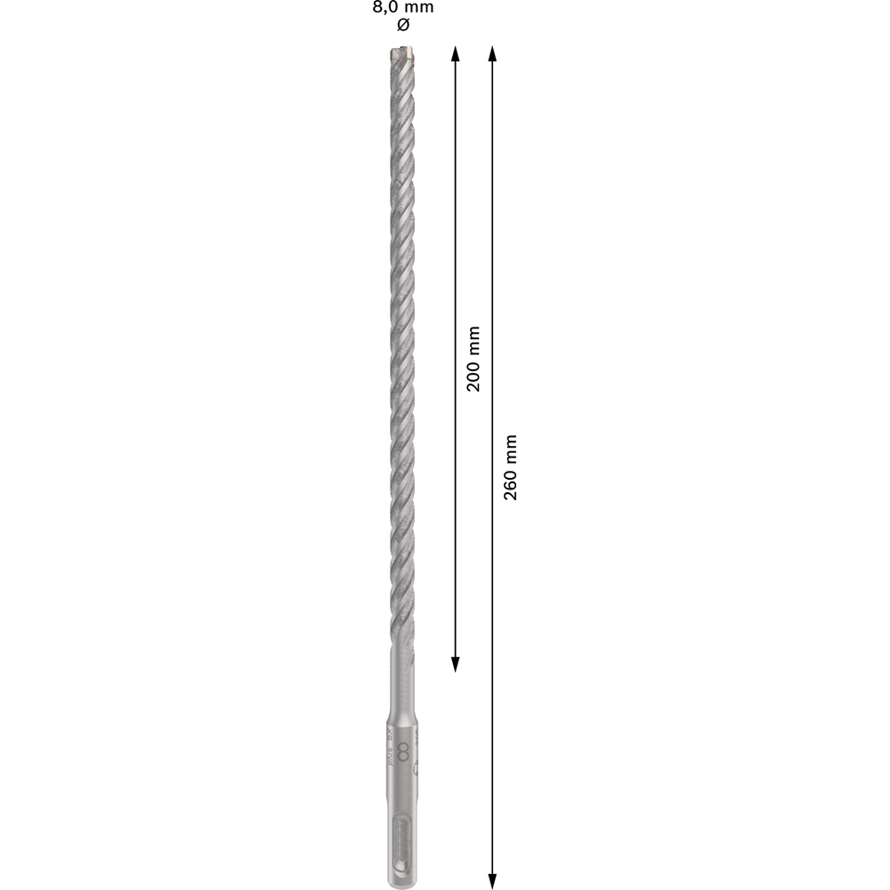 Burghiu BOSCH PROFESSIONAL, beton SDSPlus-5X 8x200x260 mm