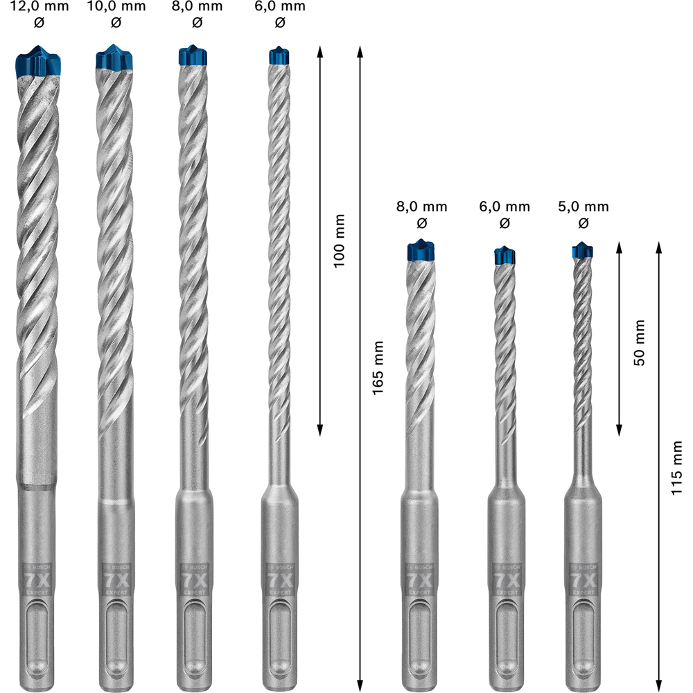 Burghiu BOSCH PRO, EXPERT beton sdsplus, 5-12mm, 7buc