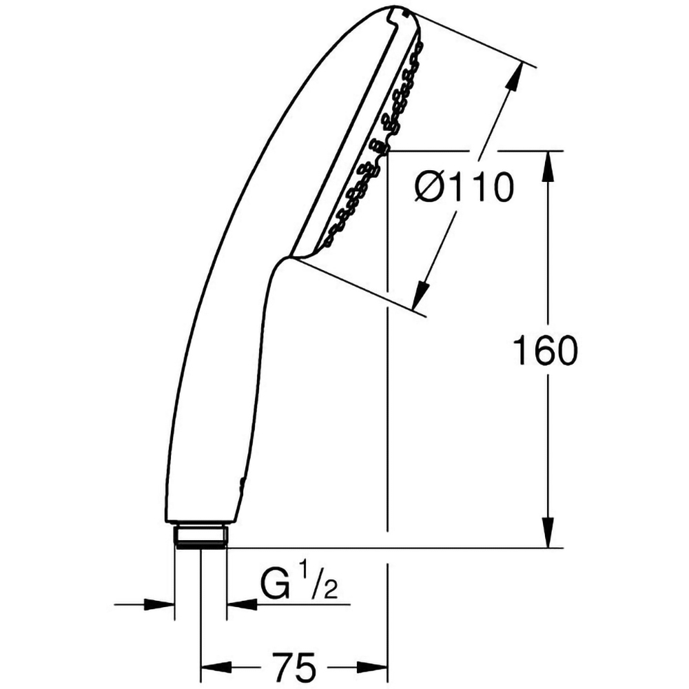 Para de dus GROHE Vitalio 110 27940001, 110 mm, 1 functie, crom
