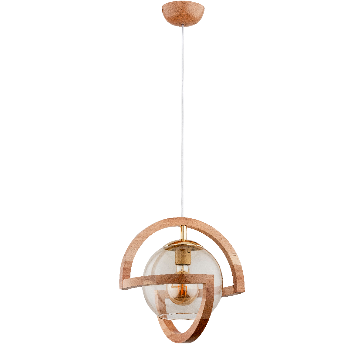Lustra tip pendul, Lemn natur, 60 W, 1 x E27 Cabrio